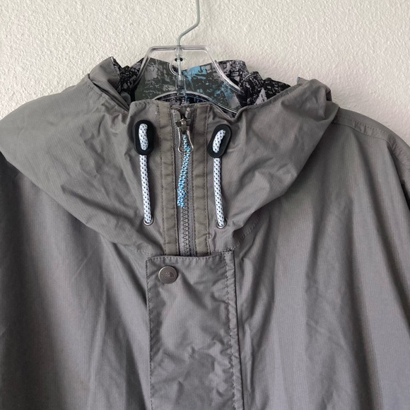 The North Face Grey Nylon Polyester Windbreak Waterproof Hood Parka Jacket Sz L - Picture 2 of 16